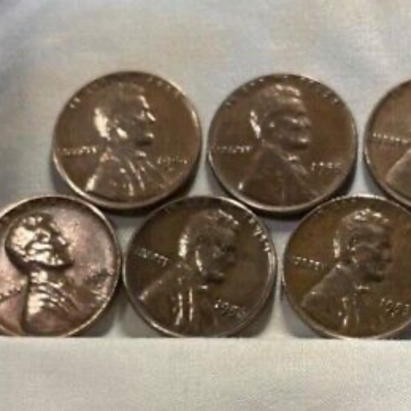 Lincoln Wheat Pennies 1952-1953-1954-1955-1956-1957-1958 7-Coin Set / Circulated - Picture 2 of 7
